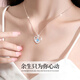 LAOLATU PT999 platinum beating heart necklace for women, platinum clavicle chain, Chinese Valentine's Day gift for girlfriend, free engraving/writing of greeting cards/timely delivery