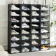 Sailotou transparent shoe box acrylic magnetic plastic storage home shoe storage box shoe cabinet space dormitory shoe rack god high top transparent black 16 pieces shipped in four packages