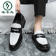 Woodpecker autumn loafer shoes British business casual leather shoes men's breathable young hairstylist formal wear men's shoes 3522-1 brown 45