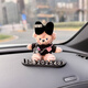 Litian Shirley Mei Auto bewegte Telefonnummer 2024 Auto Temporärer Parknummer Plaque Autos Bewegung Telefon Sinn Frau Schwarz gestreifter Pullover Duffy + Schwarzes Parkschild