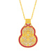Mingzuan International 18k gold auspicious fortune pendant for women au750 Jinjun with gourd hollow design pendant birthday gift for girlfriend