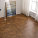 
Oluxun Customized Middle Style Art Porcelain Laminate Wood Flooring Retro Black Walnut Color Home Environmental Protection Store Wear-resistant Chinese Knot 9905 1