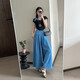[Fallen lassen Röcke] Feste Farbe Lazy Old Money Style Acht-Punkte-Hose mit breiten Beinen lässige, lockere und schlanke, hoch taillierte Sommerfrauen, erdige gelbe Farbe L [Vorgeschlagen 118-136 Jin [Jin ist 0,5 kg]]]