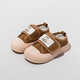 Bobdog (Bobdog) Zapatos para niños Spring and Autumn Soft Sole Breathable Casual Versátiles Versátiles Baby Baby Baby Boys Casual Lienzo Zapatos Brown 23