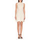 MSGM women's sleeveless dress with white cotton material round collar rear zipper solid color slim fit evening dress white one size 40