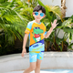 2025 New Children's Split Sun Protection Swimsuit Boys Surf Suit Boys Swim Suit Color Block 120 L