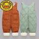 G.DUCKKIDS children's overalls for boys and girls in autumn and winter all-in-one velvet cotton pants for babies with open stalls for children and infants thickened outer pants pink velvet thickened size 90 (recommended for one and a half to two and a half years old)