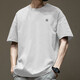 Lilang Trendy American Kurzärmelte T-Shirt Herren Sommer Pure Cotton Round Hals vielseitig Casual 2025 Neue Modemarke Loose Hong Kong Style T-Shirt White-1365 Kurzärärmelte-Pure-Baumwolls [Empfohlen 80-110jin [Jin gleich 0,5 kg] b