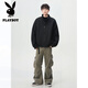 花花公子（PLAYBOY）美式cleanfit教练夹克男2025春秋轻量户外防泼水工装百搭立领外套 H1049-黑色 夹克 L 建议120-135斤