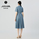阿玛施（AMASS）女装2025夏季新款时尚青花瓷短袖连衣裙（附腰带）550052 青花瓷 M (3)