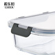 希乐扣玻璃饭盒2025新款保鲜盒微波炉碗上班族带饭餐盒可冰箱冷藏收纳 转轴灰【大圆】1050ml*1