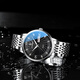 Official website Fang Ship Store Flag Official website new trendy men's watch male student waterproof calendar fully automatic mechanical watch high-end fashion quartz watch 826 gold blue steel belt model_collect and purchase gift