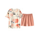 Calculat/Keen (Calculat/Keen) CK Summer El pijama de manga corta para mujeres Conjunto de algodón puro con pijamas de arroz con paldado para el hogar se puede usar estilo delgado de gran tamaño GXT1047 m (sugerido 75-95Jin [Jin equivale a 0.5 kg])