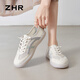 ZHR -Brettschuhe für Frauen Sommer Freizeitschuhe für Frauen, atmungsaktive flache Schuhe einfache Sportschuhe für Frauen, die vielseitig Reisgrau 38 pendeln 38