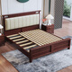 Nanzhu Neues chinesisches massives Holzbett Doppelte 1,8 Meter Hauptbett Weiche Kapuzenbett Vollmassives Holz Schwalbenschwanz Bettbrett 9904#