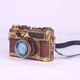Sanqihu American retro creative camera model ornament store home decoration coffee shop European craft gift plaid 16803 gold