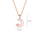 Fakou Cai gold necklace women's clavicle chain moon 999 pure silver pendant birthday gift for girlfriend and wife rose gold (necklace)