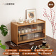 Mingguan Shangsen solid wood sideboard tabletop storage cabinet cupboard walnut color dining table storage rack countertop storage rack assembly pine + log varnish second floor - Changhong tempered