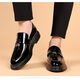 Chaussures en cuir Cartelo Nouvelles chaussures à semelle douce pour hommes Chaussures en cuir masculin un pied Patent en cuir chaussures Business Casual Work Shoes Men Black_9926 38 _UNE TAILLE plus grande