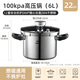 Aistar pressure cooker, one-hand open lid, three-layer thickened composite steel, explosion-proof pressure cooker, stew pot, gas induction cooker, universal, regular model, suitable for 4-6 people, 22cm 6L