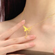 Ji Bochi pure gold-plated silver G24K yellow gold snake and butterfly tassel necklace female clavicle necklace birthday gift for girlfriend Snake butterfly tassel necklace thickened gold layer