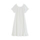 
Yalu French short-sleeved nightgown for women's cotton summer long princess style pajamas home clothes white long skirt 2025 white DSL695 M 160