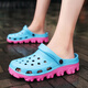 Ningmeng Big Foot Wide Foot Hole Shoes Sandals de tamaño extra grande para hombres Sumanes sin deslizamiento sin deslizamiento de doble uso de doble uso más zapatos de playa grasas y más grandes S9859 Azul oscuro 37