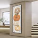 Sanqi Tiger Persimmon Persimmon Ruyi Veranda Uhr Hängende Malerei Creme -Stil -Korridor -Dekoration Languhr Walluhr 2025 Neues Modell SXS3887 Vertikale Version 30*90 cm vielseitiger schwarzer Rahmen + wasserdichte Ölmalerei