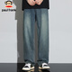 大嘴猴（paul frank）牛仔裤男士夏季宽松冰丝裤子男天丝莱赛尔休闲裤男裤 复古蓝色 32