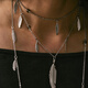 Sujue Sudrov 2025s / s Gence Shape Lumaplume Series Feather Long Collier Pull Silver Silver