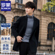 ROMON double-sided woolen woolen coat men's short coat autumn and winter new thickened high-end casual warm windbreaker gray green XL