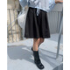 EVERTRUE2024夏季半身A字女新款韩版高腰百褶宽松短裙子13781 浅杏 S
