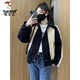啄木鸟（TUCANO）冲锋衣外套女2025春秋新款时尚宽松休闲小个子百搭夹棉夹克上衣 米白色 【款】 常规 L