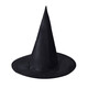 Halloween Hat Witch Party Decoration Corner Mesh Pumpkin Print Magician Witch Hat Black Pointed Wizard Hat Pleated Witch Hat-Black One Size