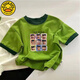 G.DuckKids Nezha Vêtements pour enfants Vêtements pour enfants Summer Coton Pure Carton Carton Children's Boys and Girls Sleeve NOUVEAU TOP T-SHIRT ROUND COUP 673 BLANC [9 GRID NEZHA] 100