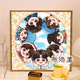 Pupan Q version TNT era Youth League surrounding digital oil painting DIY hand-painted fill color acrylic oil color decorative painting LL14223 20x20cm thick solid wood inner frame Acrylic paint professional oil canvas Multiple professional brush wall hanging tools