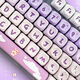 罗技（Logitech）K845机械键盘背光有线键盘 游戏电竞键盘 茶青红轴键盘DIY键帽 办公游戏键鼠套装 全尺寸104键盘 K845-紫色渐变兔键帽 青轴