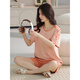 
Catman (MiiOW) pure cotton summer pajamas ladies pullover pajamas summer shorts shorts comfortable and casual home clothing set Z9856 M [recommended 80-100Jin [Jin equals 0.5 kg] wear]