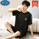 
Palando Modal men's pajamas summer short-sleeved shorts plus a large size loose thin summer home clothing set 6624 3XL 160-180Jin [Jin equals 0.5 kg]
