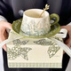 Wanjia all-ceramic coffee cup with high appearance, high-end and exquisite birthday gift box, retro girls afternoon tea Marco cup, one cup, one plate, one spoon, gift box style