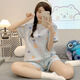 [4591 people collect] Summer hot new pajama set for women's short-sleeved shorts round neck niche cute card 1047 puppy M size (suitable for 80-95 Jin [Jin equals 0.5 kg])