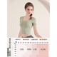 Flyoga Yoga Suit Top à manches courtes pour femmes avec poitrine sportive Sports Fitness Costume Trainage de séchage rapides Pilates Summer DX826 Matcha Green High-Intensity Socage (Solide intégré S