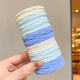 Manfuyu rubber band hair tie for women, high-end headband, cute girl, sea salt blue hair rope, high elasticity and durability, ponytail hair tie, sea salt series, 10 pieces - pattern