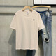 Zimu Yaju Schwergewichtiges Baumwoll weiße Kurzärmel-T-Shirt für Männer 2025 Neue Sommer-Trendy-Marke VERSATILE LOUSS Casual Casual Hälfte geärgertes T-Shirt White Pure Cotton Kurzärmel-1365 s [vorgeschlagen 90-115jin [Jin gleich 0,5 kg]]