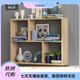 Shantou Lincun solid wood wall storage rack wall-mounted bookshelf wall-mounted wall locker storage wall cabinet wall cabinet 4 layers long 140 deep 20 high 129 wood color