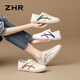 ZHR women's white shoes women's versatile real cowhide women's shoes lightweight and breathable student casual shoes for women A67N rice gray 37