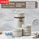 Tuojin imported quality insulated lunch box from Germany for office workers, sealed and leak-proof multi-layered lunch box for students with independent portions 304 1 large 1 small + tableware + bag beige