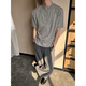 Fumile American Retro Genry Neck Forteced Fot Fot Fort Men's Men's Summer Thin Old Money Style Polo Рубашка Cleanfit Тенди бренд с половиной легкой серой. Рекомендуется 120JIN [JIN равен 0,5 кг] до 140JIN [JIN равен 0,5 кг]