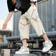 PLAYBOY (PLAYBOY) Pantalones recortados Summer Summer Fino informal Invidente Adolescente Ropa de trabajo LOLO SELED SECCIÓN SENTIMO PISTANTES DE PEZO DE PEJO RECTO 6629 NEGRO L