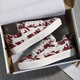 LIGHTNING X STORM Picasso paintings jointly created by Lightning men and women's shoes Revenge Storm Little Fragrance Bread Shoes Heightening Couple Skateboard Shoes D6227 Cherry Red 44